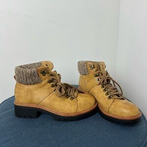 MIA Girls Tan Boots‎ with Knit Cuff